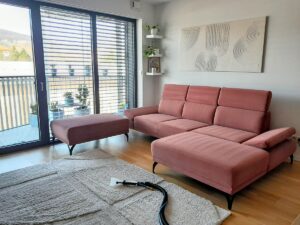 Tepovanie sedačiek Bratislava - Ružová moderná sedačka